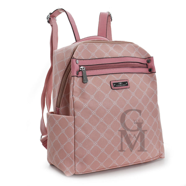 CHARRO zaino zainetto donna nuovo giornaliero fantasia scritte grande tasche zip