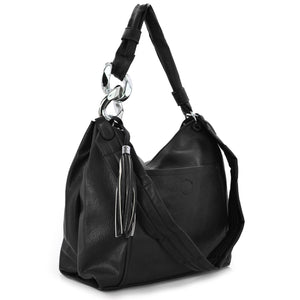 Borsa donna GM pelle intrecciata grande morbida sacco spalla capiente hobo