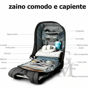 Zaino imbottito anti impatto COVERI ufficio lavoro viaggio porta pc documenti