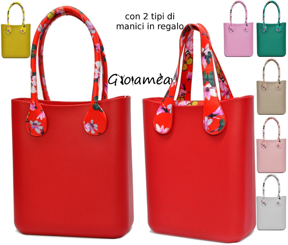 BORSA BAG Tipo O BAG CHIC Silicone Gomma Completa GRANDE MANICI EcoPelle LUNGHI