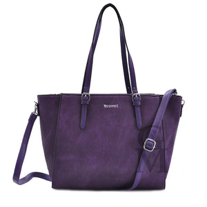 Borsa Coveri collection donna grande spalla pelle passeggio shopping viola nuova