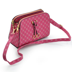 Borsetta donna rosa tracolla pelle fantasia picche scacchi casual borsa piccola