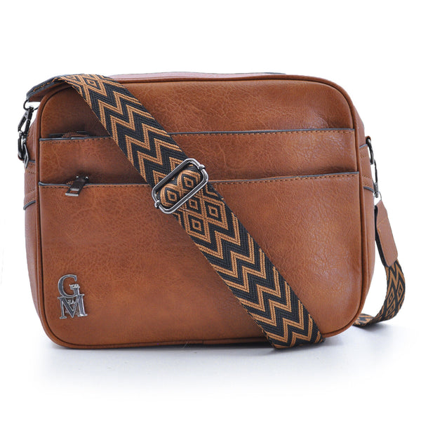 Borsa donna Gyoiamea vintage pelle viola tracolla postina capiente tasche multi
