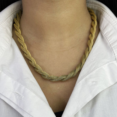 GM Collana gioiello donna corda maglia oro elegante casual serpente intrecciata