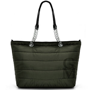 Borsa spalla manici catene nuova shopping donna piumino waterproof impermeabile