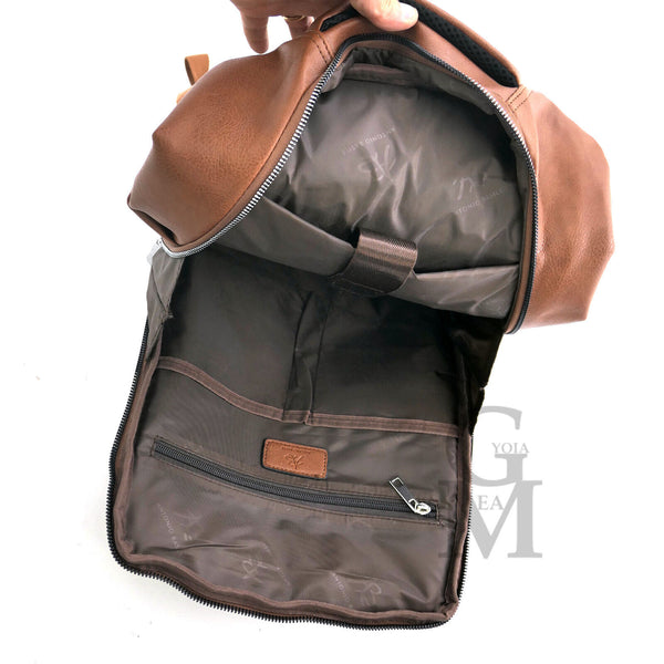 Zaino luxury pelle marrone originale A. Basile uomo porta pc portatile lavoro