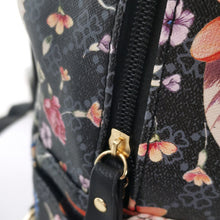 Carica l&#39;immagine nel visualizzatore di Gallery, GM Zaino nero fiorato fantasia fiori novità moda donna zainetto viaggio pelle