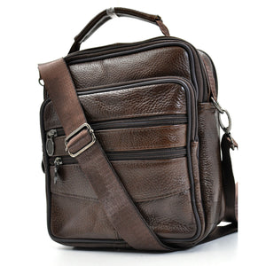 Borsello VALERIO VERA PELLE 6 tasche manico passeggio viaggio borsello vintage
