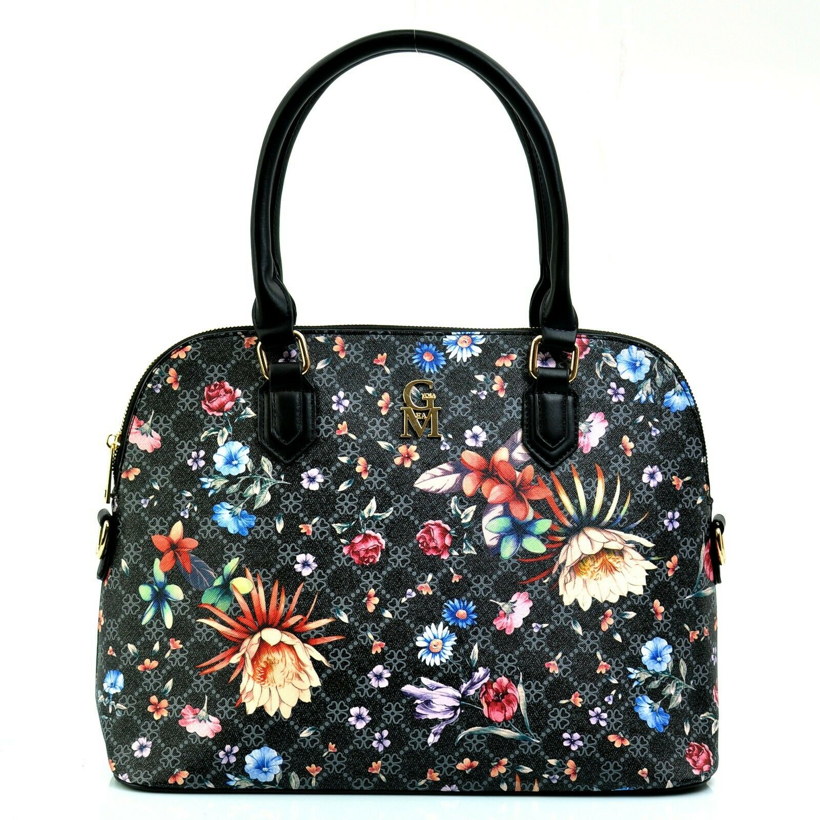 Gyoiamea Borsa + Borsetta 2 pezzi fantasia floreale elegante bauletto made italy