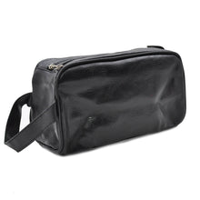 Carica l&#39;immagine nel visualizzatore di Gallery, Pochette 2 zip tasche Uomo da Polso eco Pelle Nera Borsello Mano Nero Casual