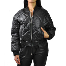 Carica l&#39;immagine nel visualizzatore di Gallery, Piumino donna giubbottino corto bomber zara giubbotto giacca invernale nero