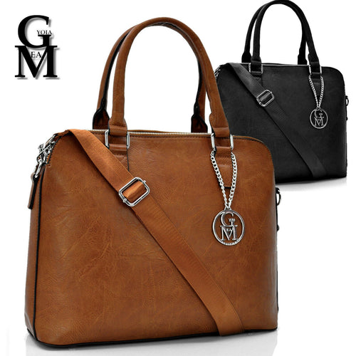 Gyoiamea borsa 24h tote donna tracolla pelle rigida capiente ufficio bauletto