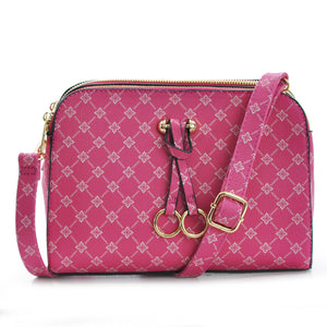 Borsetta donna rosa tracolla pelle fantasia picche scacchi casual borsa piccola