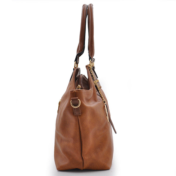 GM Borsa firmata originale pelle morbida spalla tasche vintage marrone bauletto