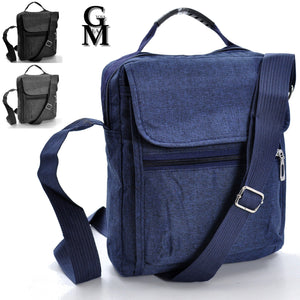 Borsello GM nylon uomo grande tela borsa tracolla tessuto nero blu lavoro sport