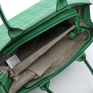 Borsa grande GM trapuntata pelle elegante verde rigida capiente spalla tracolla