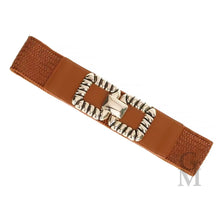 Carica l&#39;immagine nel visualizzatore di Gallery, Cintura cinturone donna larga elastica comoda fibbia oro cinta made in italy