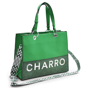 Borsa firmata originale CHARRO donna shopping shop pelle grande cerniera rigida
