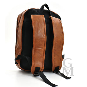 GM Zaino passeggio new casual tasche pc zip marrone lavoro uomo pelle grande USB