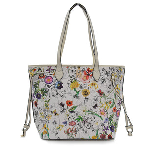 GM Borsa shopping nuova elegante casual beige passeggio fantasia fiori fiorata