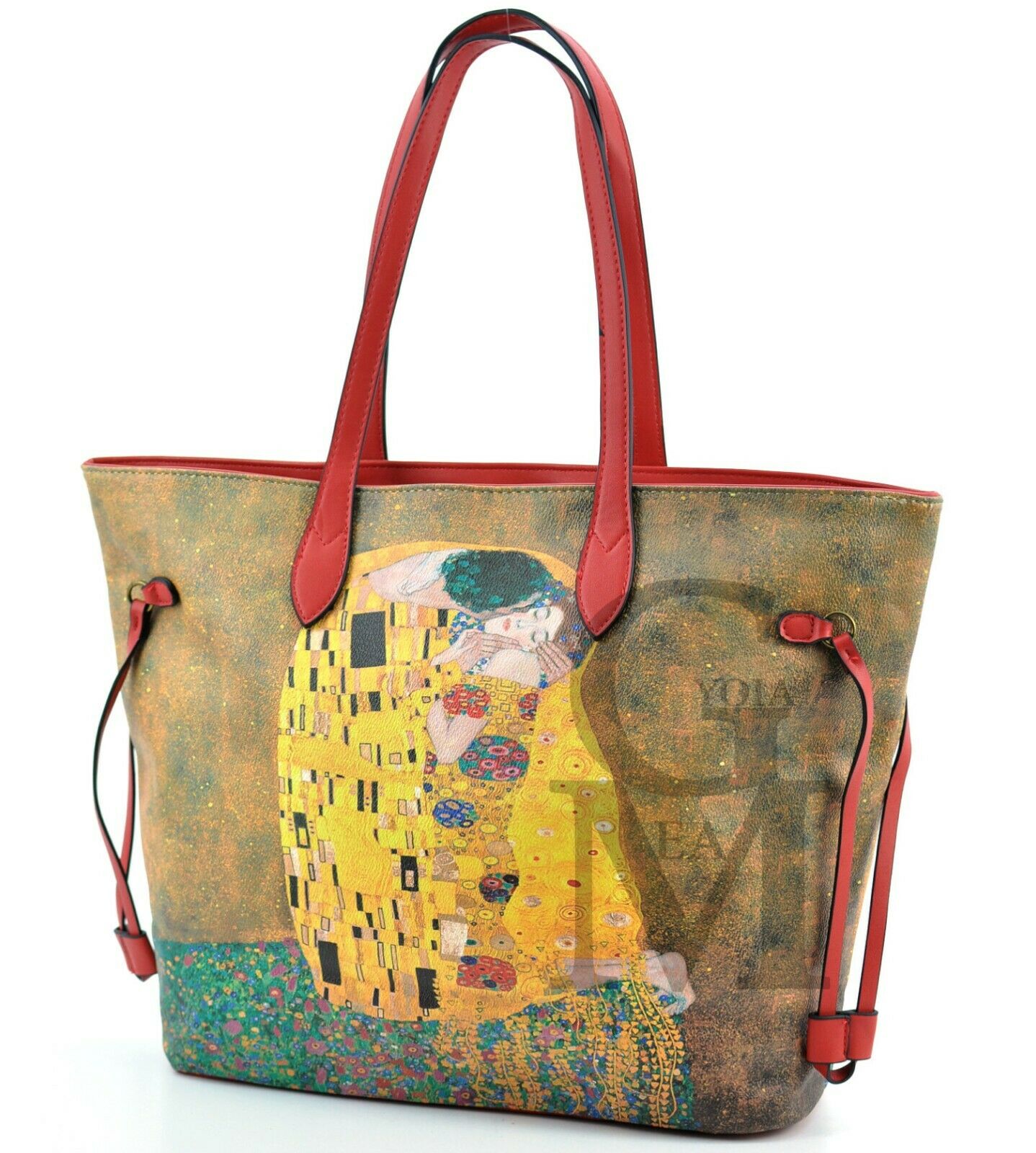 Gyoiamea borsa fantasia dipinto quadro bacio klimt donna pelle shopping spalla