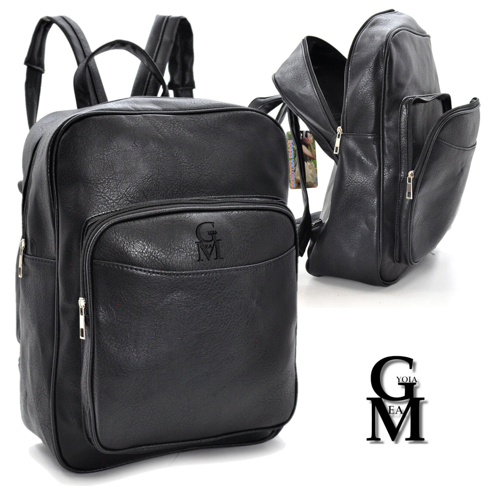 Zaino FIRMATO GM  MODA pelle nero originale uomo porta pc portatile casual