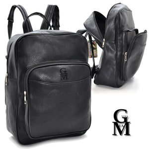 Zaino FIRMATO GM  MODA pelle nero originale uomo porta pc portatile casual