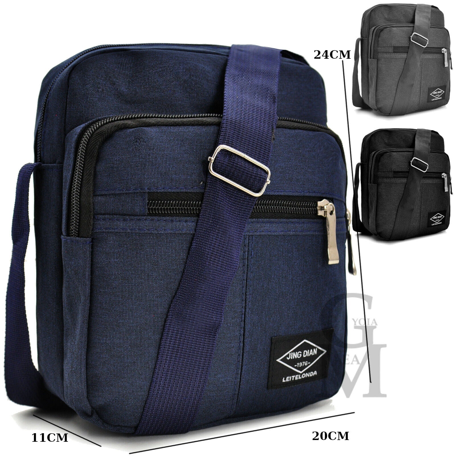 FuninCrea Zaino Monospalla Uomo Sling Bag, Borsa Monospalla Uomo Con Tracolla Regolabile, Impermeabile Borse A Spalla Da Palestra Con Foro Per Cuffie, Zaini Spalla Per Viaggio, Sport (Blu - Foto 13