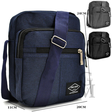 Borsello uomo multi tasche nero nuovo blu grande tracolla moda tessuto lavoro