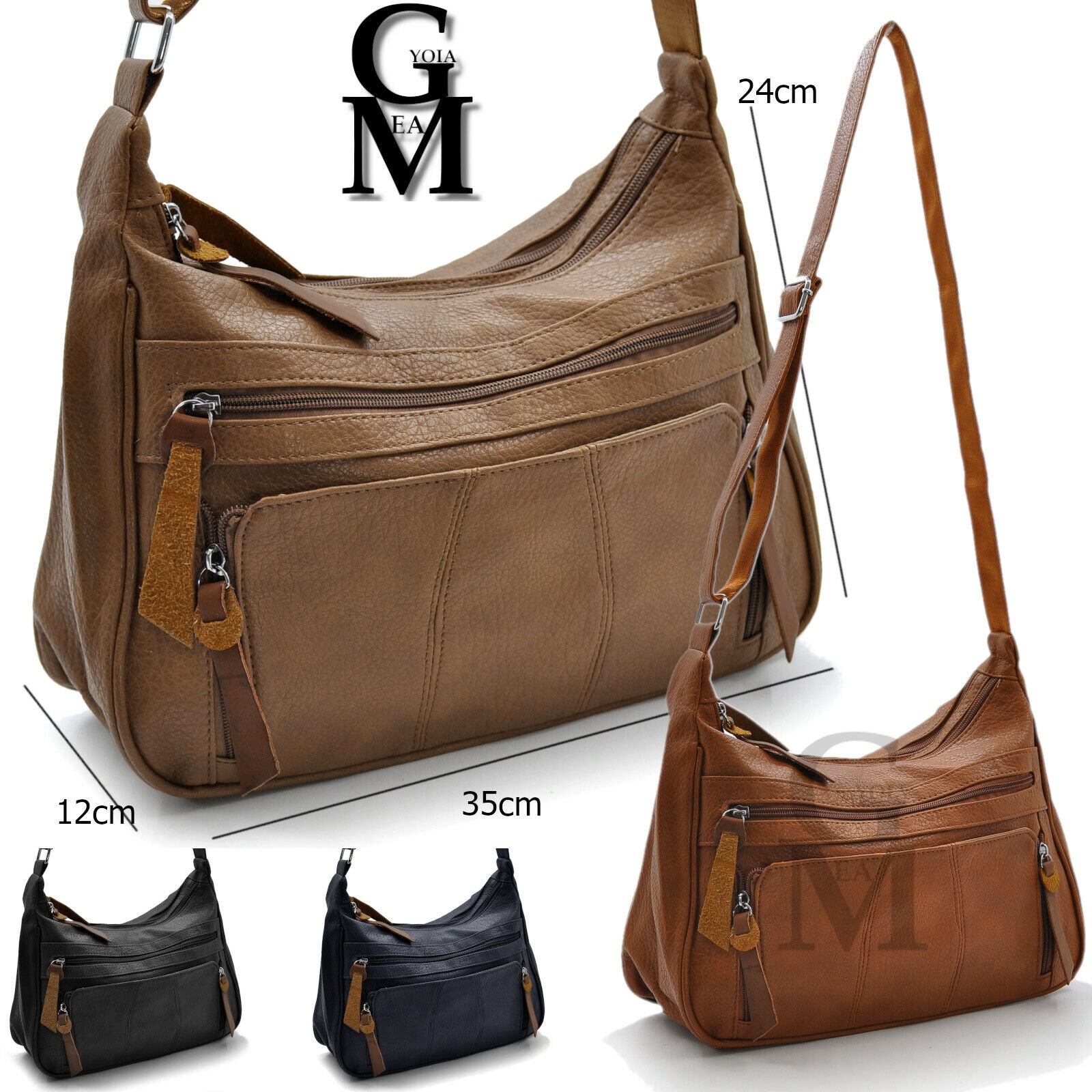 GM Borsa A Sacco Grande Donna Trapuntata Capiente Morbida Catena Spall Tracolla 126096238467