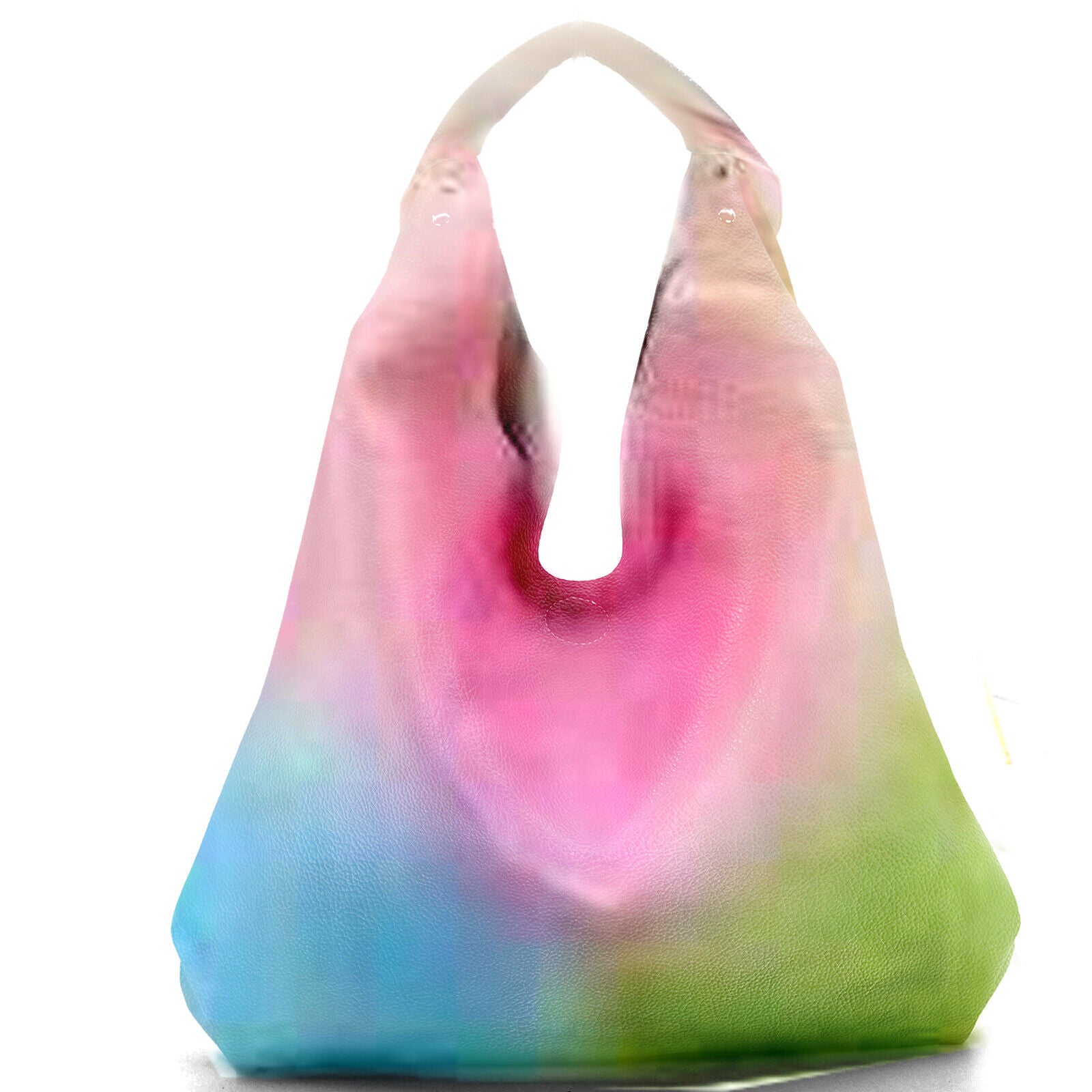 Borsa a sacco pelle morbida MICUSSI arcobaleno hobo grande multi colore colorata