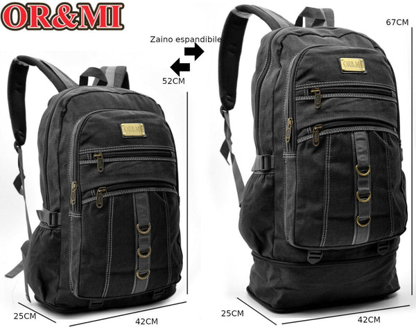 ZAINO MILITARE GRANDE 40L 60L TELA TESSUTO MULTITASCHE CAMPEGGIO VIAGGI TREKKING