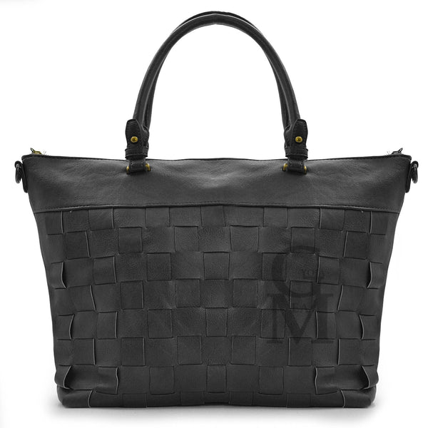 Borsa firmata GM MILANO shopping grande capiente morbida pelle intracciata quadr