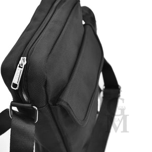 Borsello or&mi nero uomo borsa grande capiente zip tracolla nylon tasche zip