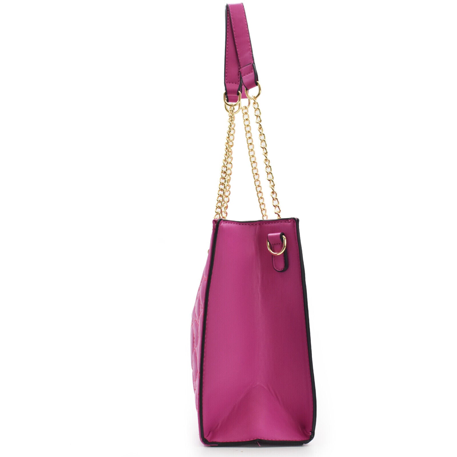 Borsa GM elegante rosa spalla shopping trapuntata cuore manici catena spalla