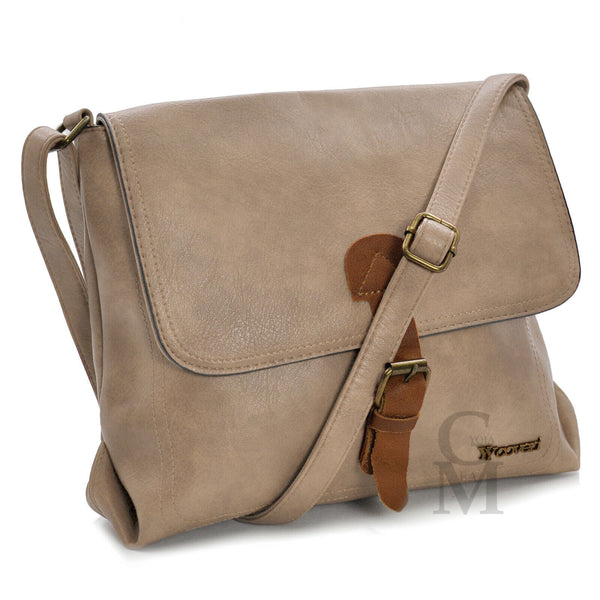 Borsa firmata COVERI uomo donna fibbie vintage pelle militare tracolla messenger