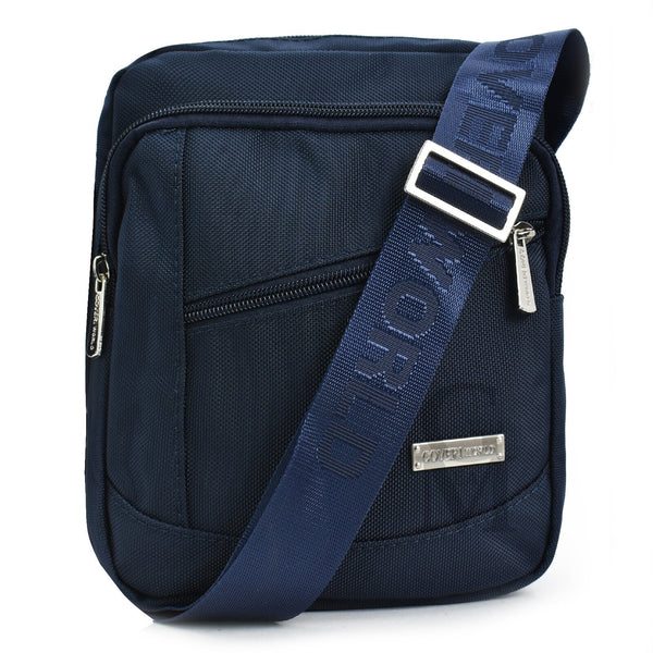 Borsello uomo blu COVERI uomo tessuto resistente nylon sport piccolo cerniera