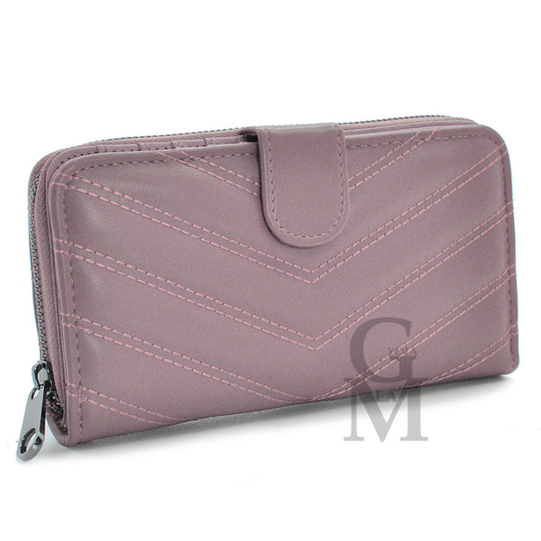 Portafoglio Donna elegante Pelle trapuntata tasche Portamonete carte credito