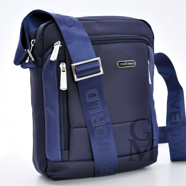 COVERI borsello uomo borsa tracolla nylon nero blu impermeabile sport piccolo