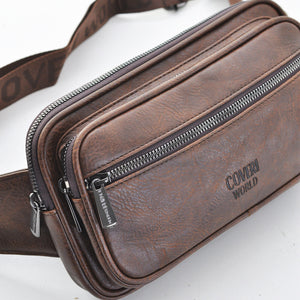 Marsupio COVERI ecoPelle Resistente Comodo Pratico 4 Tasche Zip vita monospalla