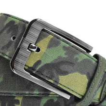 Carica l&#39;immagine nel visualizzatore di Gallery, Cintura uomo fantasia militare camouflage fashion moda casual sport jeans verde