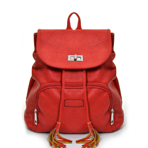 Mai max zaino originale pelle vintage nappine rosso moda novità donna zainetto