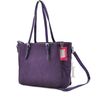 Borsa Coveri collection donna grande spalla pelle passeggio shopping viola nuova