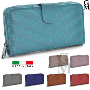 Portafoglio Donna elegante Pelle trapuntata tasche Portamonete carte credito