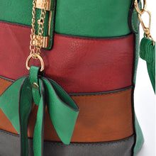 Carica l&#39;immagine nel visualizzatore di Gallery, Borsa con fiocco donna GM pelle shopping fantasia multicolore arcobaleno nuovo