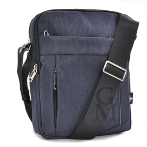 OR&MI Borsello uomo 5 zip casual sportivo cerniere tasche passeggio blu nero