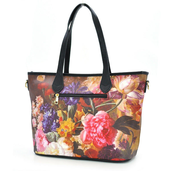 Borsa shopping dipinto stampa van brussel fiori in un vaso paulus theodorus moda