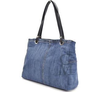 Borsa jeans artigianale  fatta a mano shopping capiente donna manici capiente