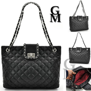 GM borsa donna tote pelle trapuntata donna spalla shop rock manici catena spalla