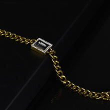 Carica l&#39;immagine nel visualizzatore di Gallery, Bracciale maglia Acciaio inossidabile Donna Braccialetto smeraldo cristallo oro